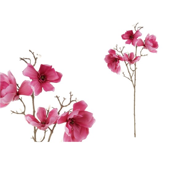 Dekorativní květina - Magnólie 4 květy barva tmavě růžová
