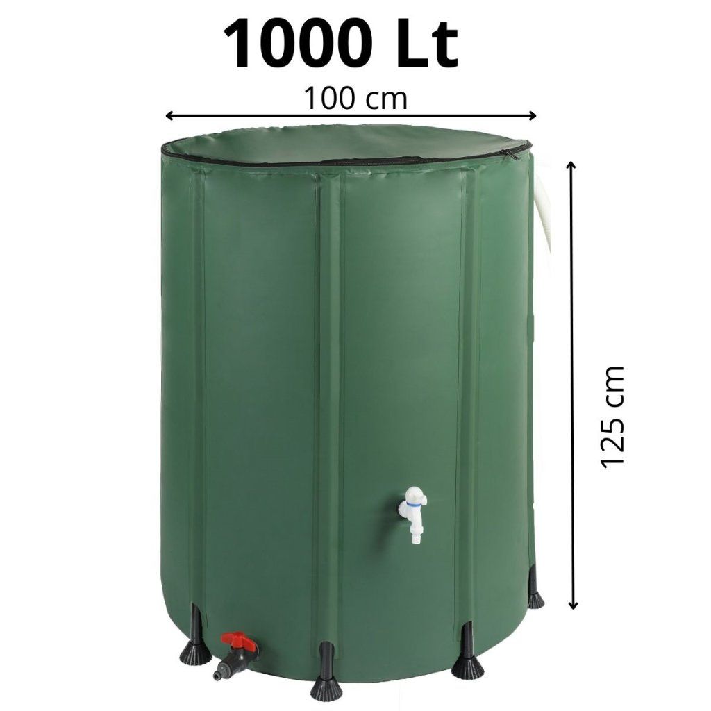 Skládací sud na dešťovou vodu 1000 l značky Asist s výpustným kohoutem